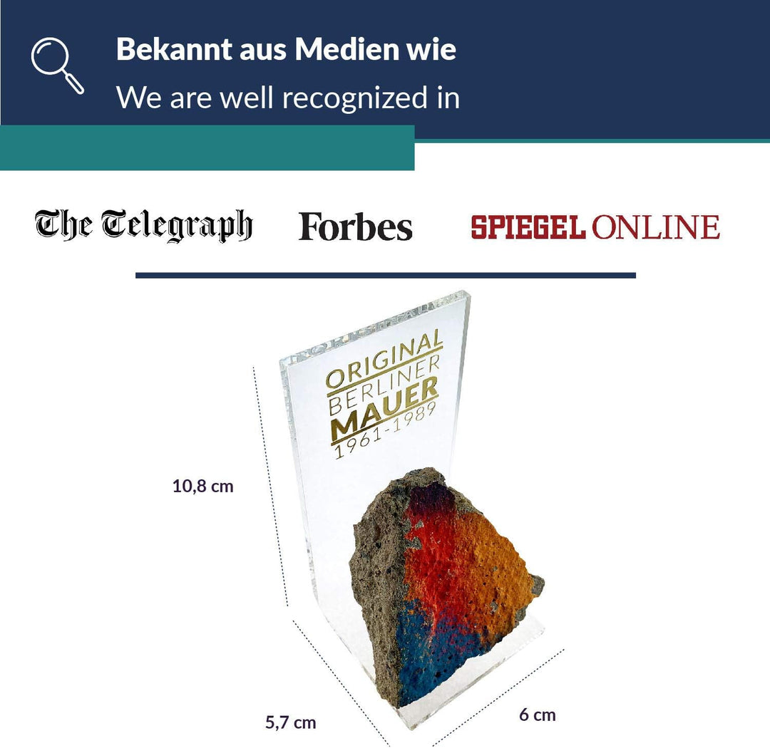 ORIGINAL Berliner Mauer-Stein | authentisches Stück mit Echtheitszertifikat | Handarbeit direkt aus