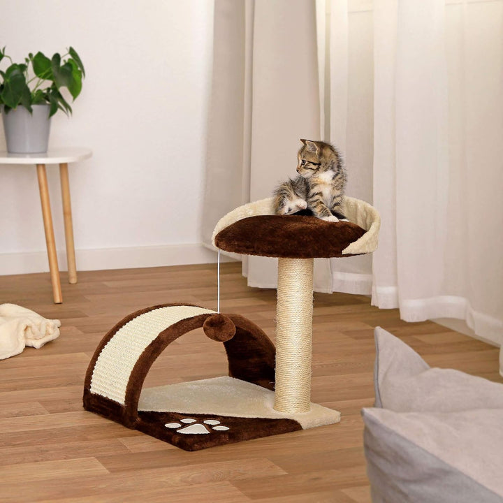 lionto Kratzbaum Kletterbaum Katzenkratzbaum Katzenbaum Höhe 43 cm, braun/beige Braun/Beige 43 cm, B