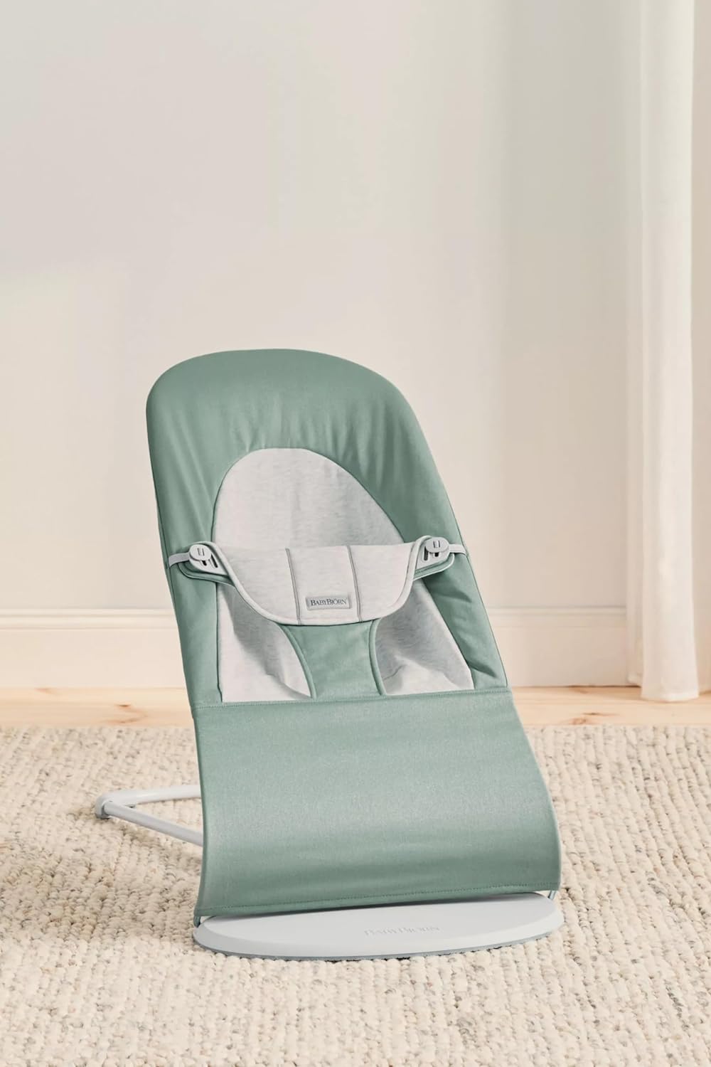 BabyBjörn Babywippe Balance Soft,Gewebt/Jersey, Graugrün/Grau