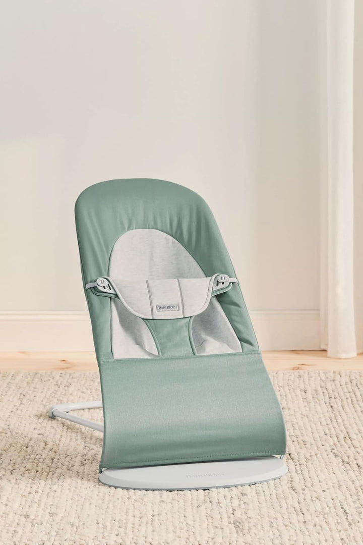 BabyBjörn Babywippe Balance Soft,Gewebt/Jersey, Graugrün/Grau