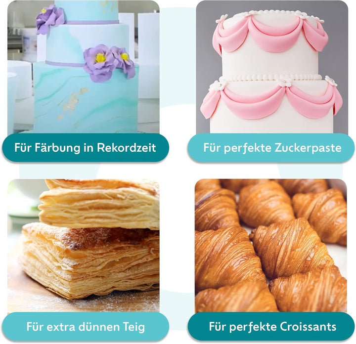 Pastaline - Sfogliafacile Manuelle Teigausrollmaschine - Pasta-Maschine, Pastamaker für Zuckerguss,
