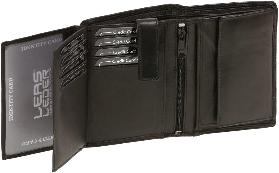 LEAS Wiener-Kombibörse RFID- Schutz mit Geheimfach Echt-Leder, schwarz Special Edition