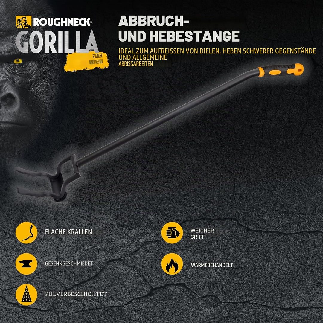 Roughneck Abbruch- und Hebelstange (Länge 970 mm, Breite 140 mm, lange flache Krallen, Brecheisen mi