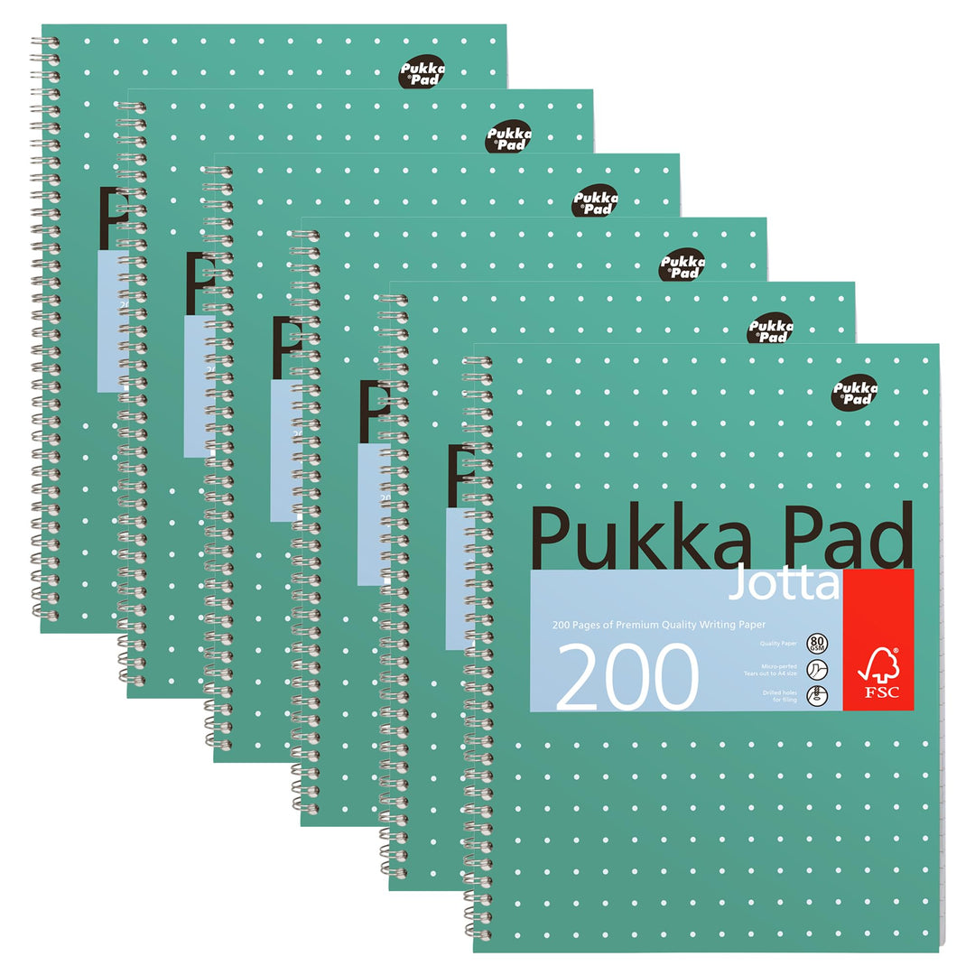 Pukka Jotta Spiralbuch (Format A4) Metallic, (Pack of 6), (Pack of 6)