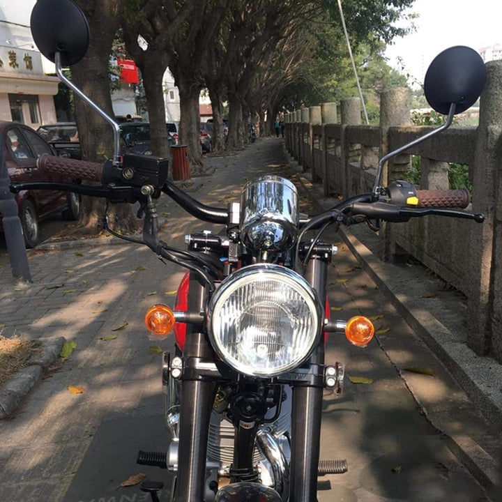 Qiilu 22mm Durchmesser Aluminiumlegierung Retro Motorrad Geändert Lenker Flach(Matt-schwarz)