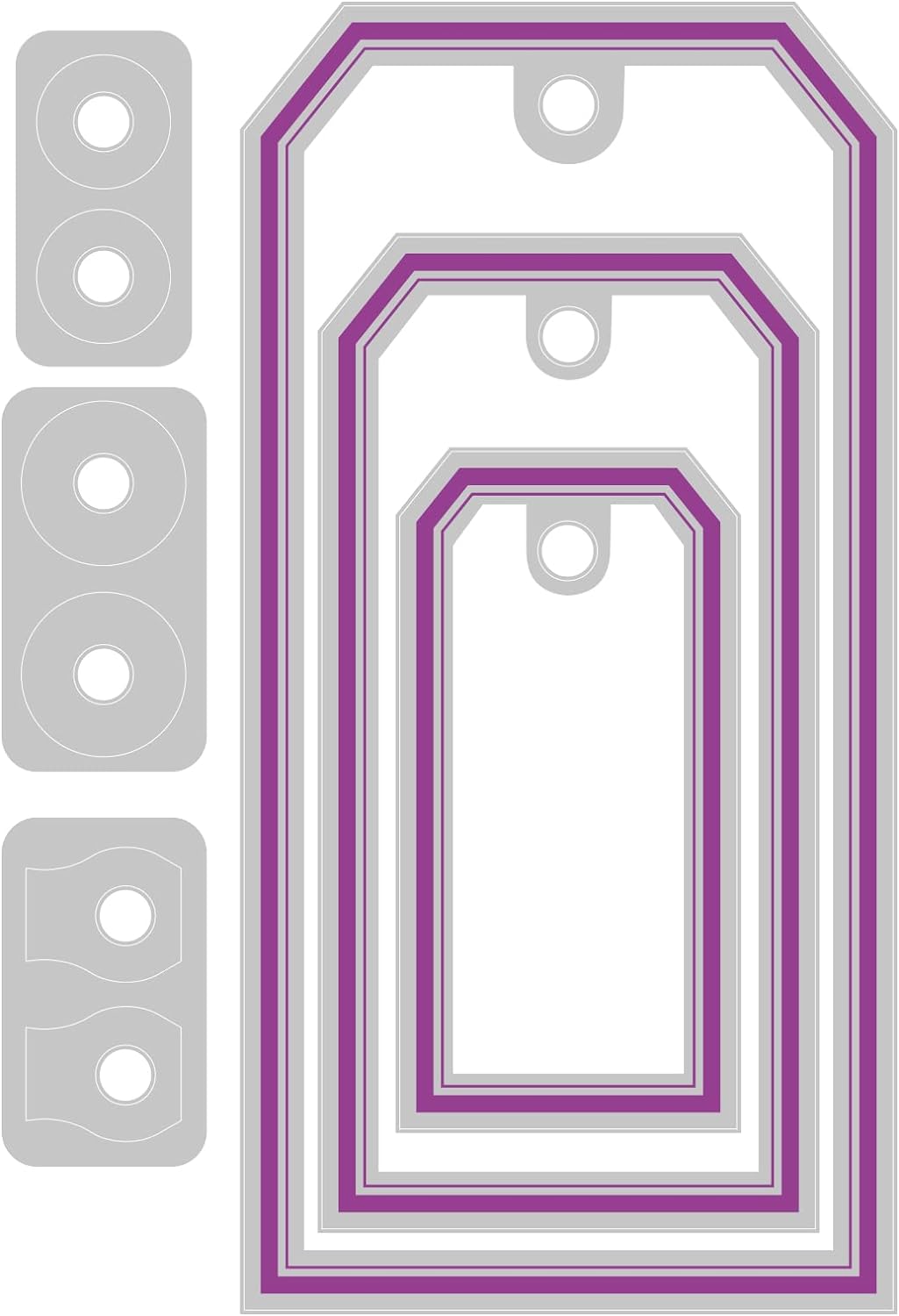 Sizzix Thinlits Stanzschablonen, 6 Stück, gerahmte Etiketten von Tim Holtz | 666065 | Kapitel 4 2022