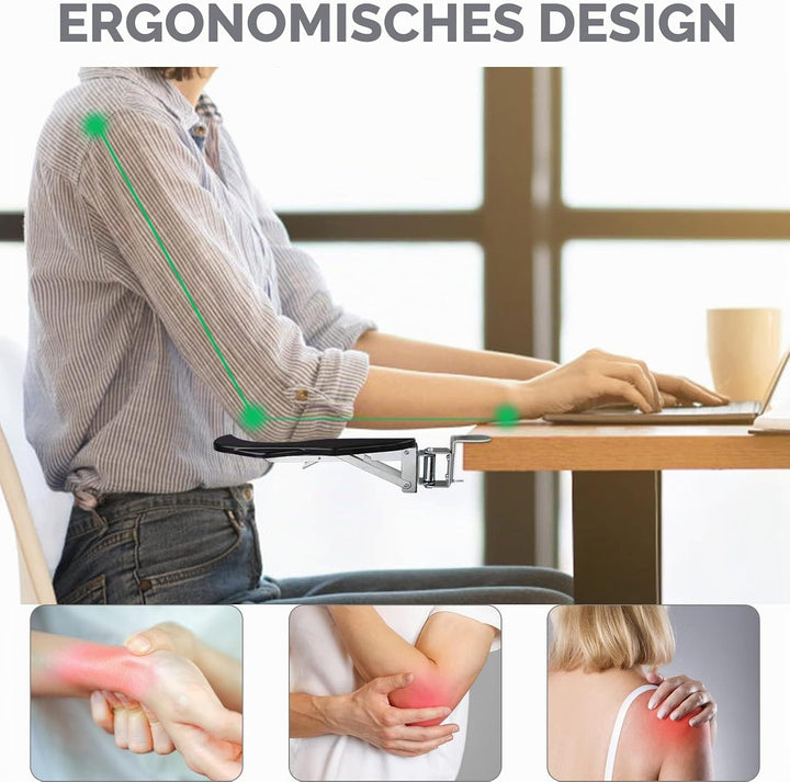 Ergonomische Armlehnenstütze Handgelenkauflage, 180° Drehbare Handgelenkstütze Armlehne, Verstellbar