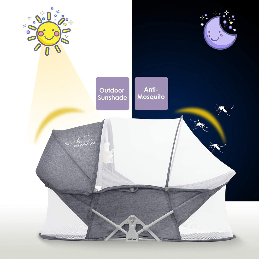 beberoad Baby Reisebett - Stubenwagen - Leicht - Portable Reisebettzelt für Babys- Zweipunkt-Sicherh