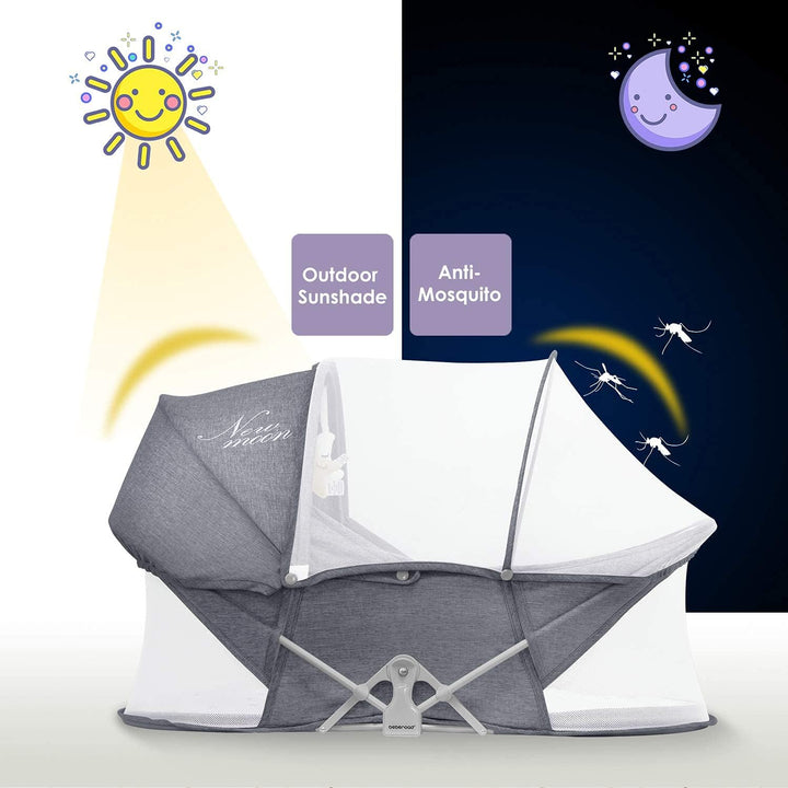beberoad Baby Reisebett - Stubenwagen - Leicht - Portable Reisebettzelt für Babys- Zweipunkt-Sicherh