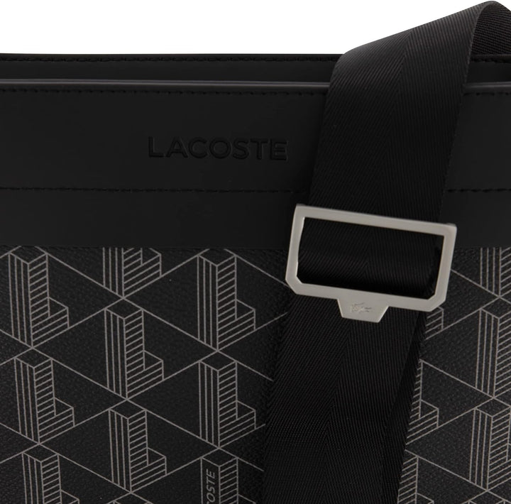 Lacoste Herren Nh4260lx Crossover Bag, Monogram, Schwarz/Grau Monogram, Schwarz / Grau, Monogram, Sc