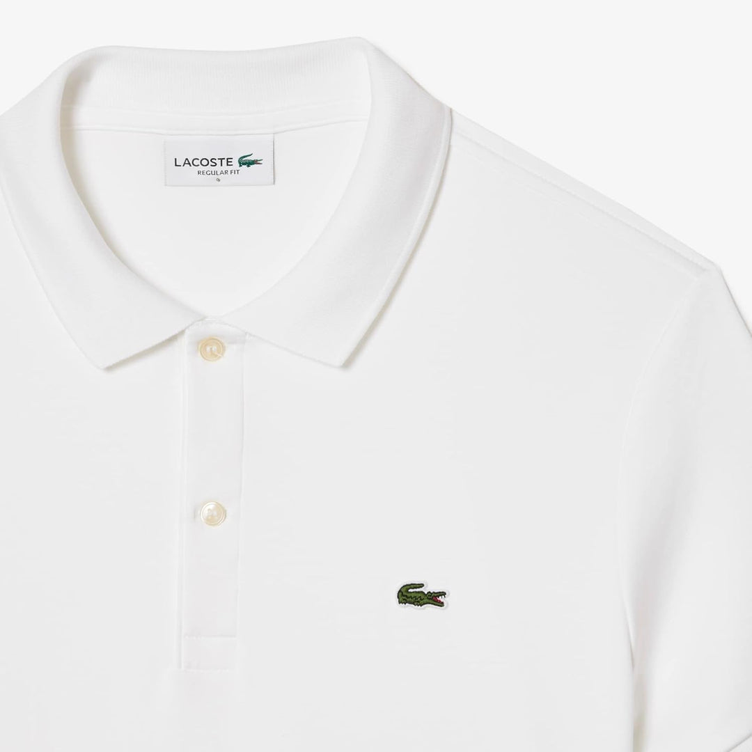 Lacoste Herren Polo-Shirt Kurzarm DH2050, Männer Polo-Hemd,2 Knopf,Regular Fit M White (001), M Whit