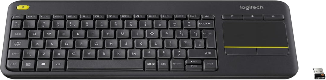 Logitech K400 Plus Kabellose Touch-TV-Tastatur mit integriertem Touchpad, Französisches AZERTY-Layou