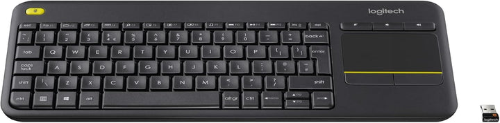 Logitech K400 Plus Kabellose Touch-TV-Tastatur mit integriertem Touchpad, Französisches AZERTY-Layou