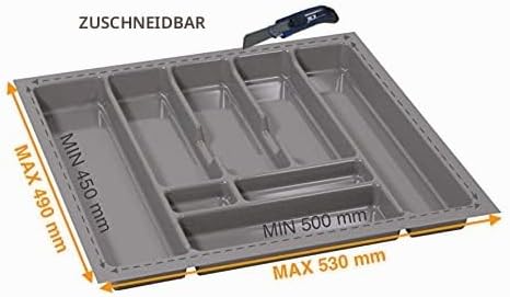Alusfera Besteckkasten für Schubladen 60cm - Besteckeinsatz - Praktisch Schubladen Ordnungssystem -