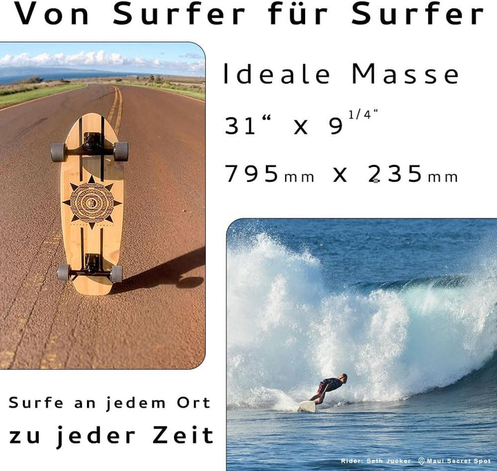 JUCKER HAWAII Surf Skateboards // Skatesurfer // Surfskate // Bestes Surf-Training // Superbeweglich