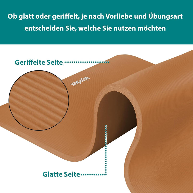 ALPIDEX Yogamatte Extra Dick 1,5cm Gymnastikmatte 3 Grössen rutschfest Phthalatfrei Fitness Matte Tr