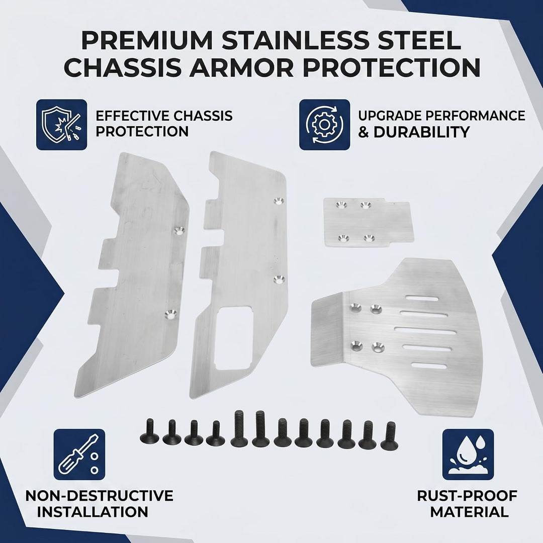 RC Chassis Protector Armor, Edelstahl Chassis Armor für Traxxas Slash 2WD 1/10 RC Car Upgrade Teile