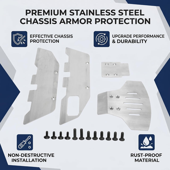 RC Chassis Protector Armor, Edelstahl Chassis Armor für Traxxas Slash 2WD 1/10 RC Car Upgrade Teile