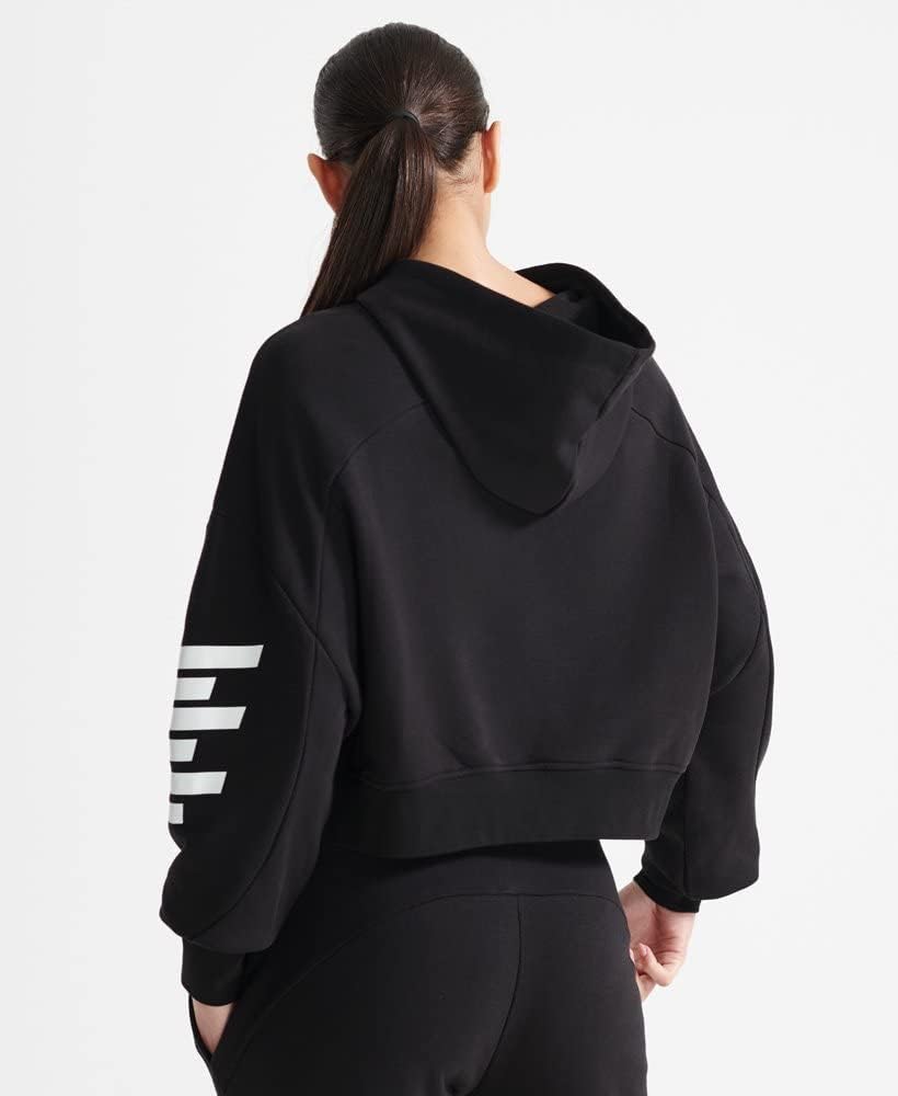 Superdry Damen Train Core Hood Hooded Sweatshirt L Schwarz, L Schwarz