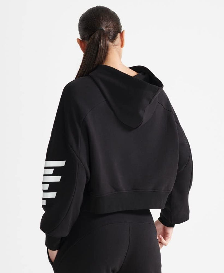 Superdry Damen Train Core Hood Hooded Sweatshirt L Schwarz, L Schwarz