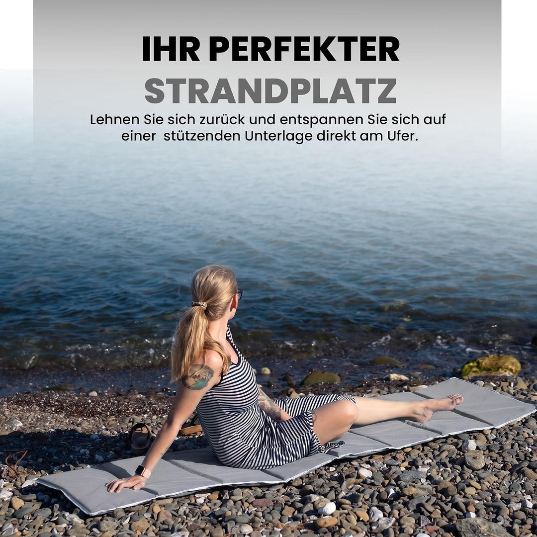 StarK Strandmatte klappbar leicht 190×60 cm gepolstert für Strand &amp; Garten | Kompakt faltbar, wasser
