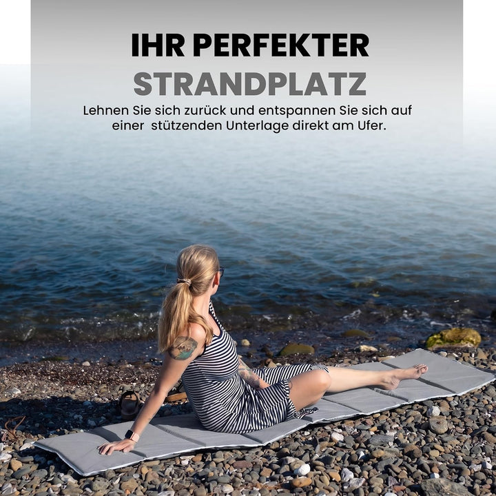 StarK Strandmatte klappbar leicht 190×60 cm gepolstert für Strand &amp; Garten | Kompakt faltbar, wasser