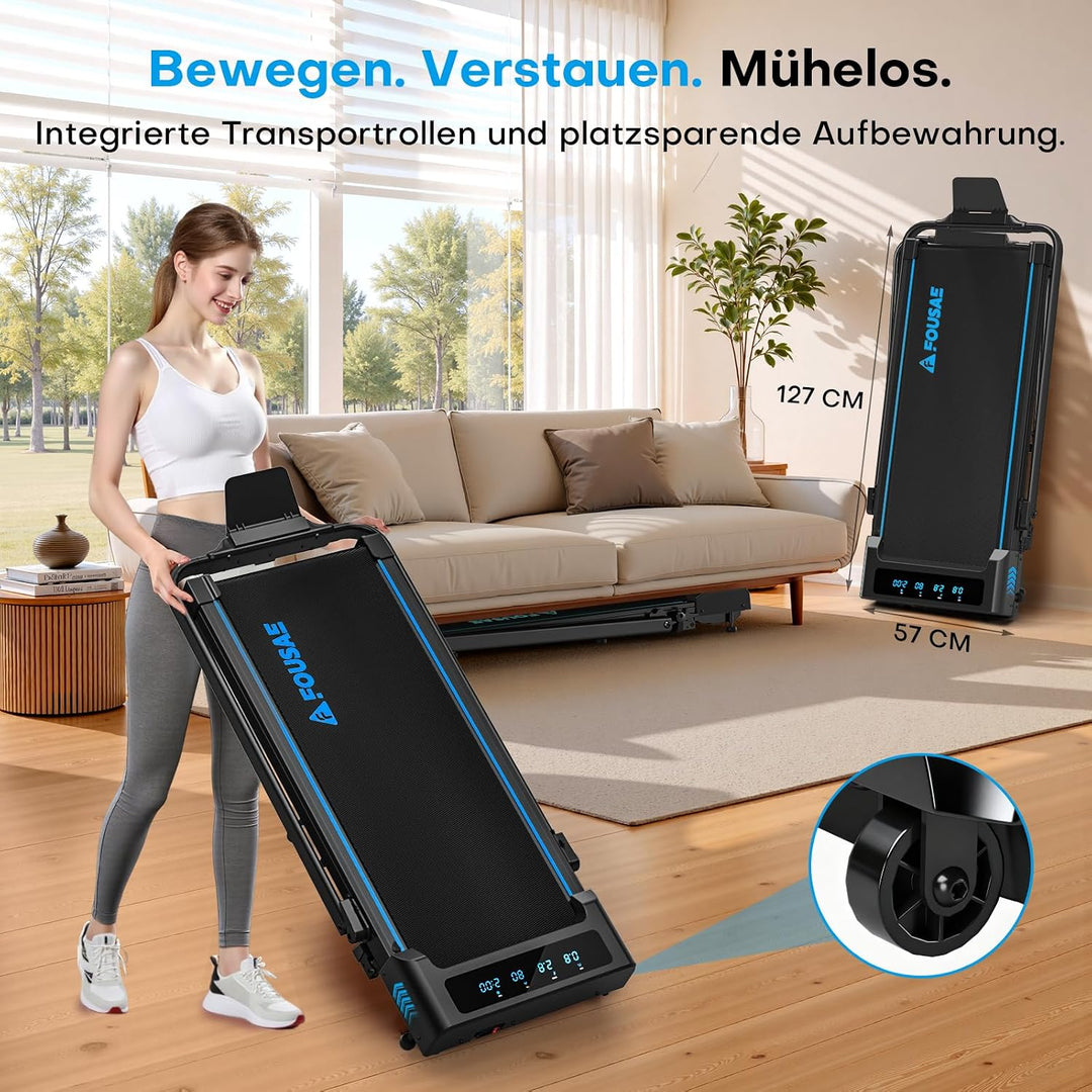 Laufband für Zuhause, 5 in 1 Walking Pad, 12km/h Klappbar Laufband mit 9% Steigung, 2.75HP Walking M