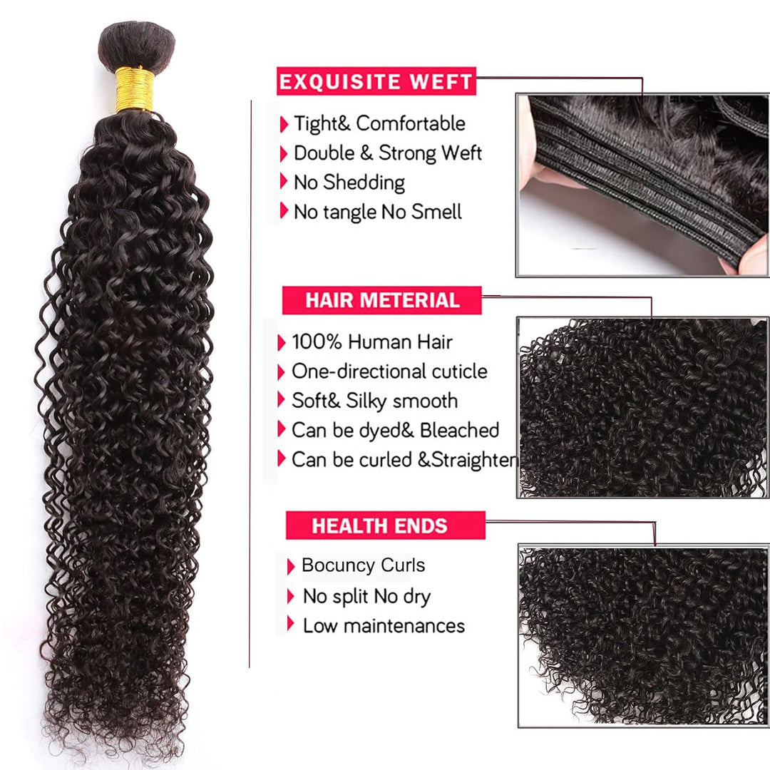 Huarisi Kinky Curly Brasilianisches Haarverlängerungen Tressen, Echthaar Lockig 1 Bundle, Curly Hair