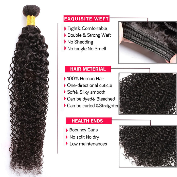 Huarisi Kinky Curly Brasilianisches Haarverlängerungen Tressen, Echthaar Lockig 1 Bundle, Curly Hair