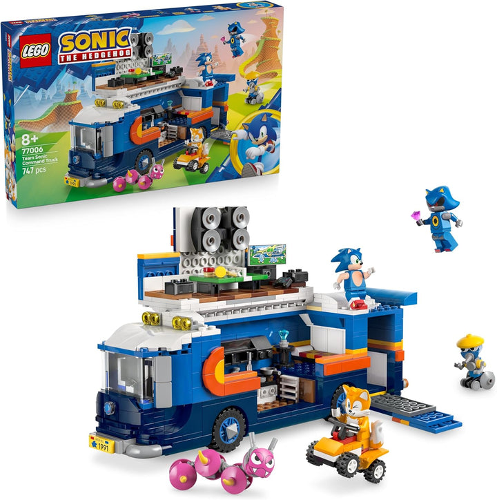 LEGO Sonic The Hedgehog Team Sonic Command Truck Toy - Interactive Set with an ATV Car & 5 Figures i