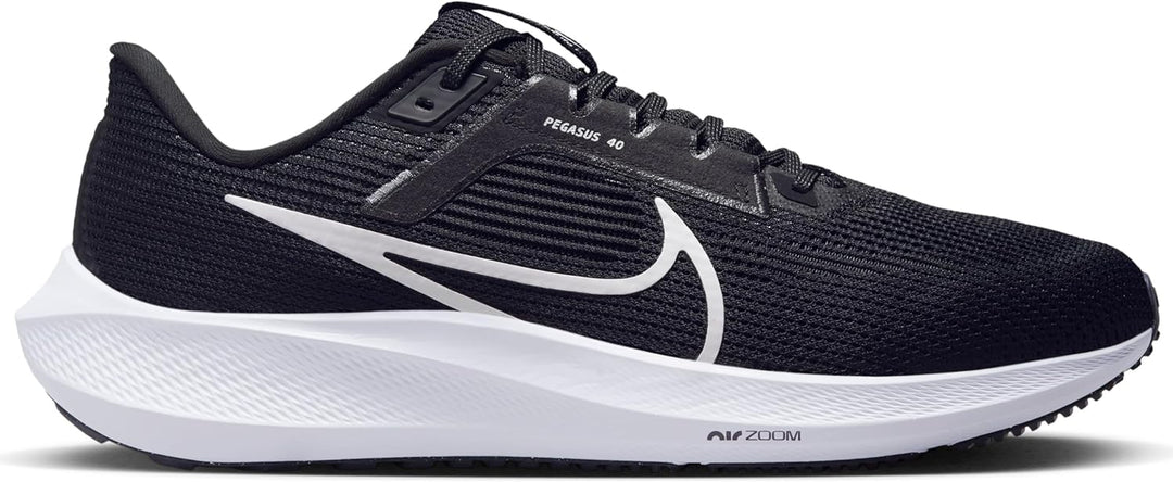 Nike Herren Air Zoom Pegasus 40 Sneaker 42 EU Black White Iron Grey, 42 EU Schwarz Weiss Eisengrau