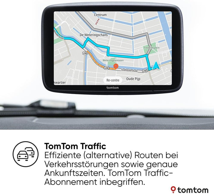 TomTom Navigationsgerät GO Superior & Klebe-Befestigungsplatten fürs Armaturenbrett für alle TomTom