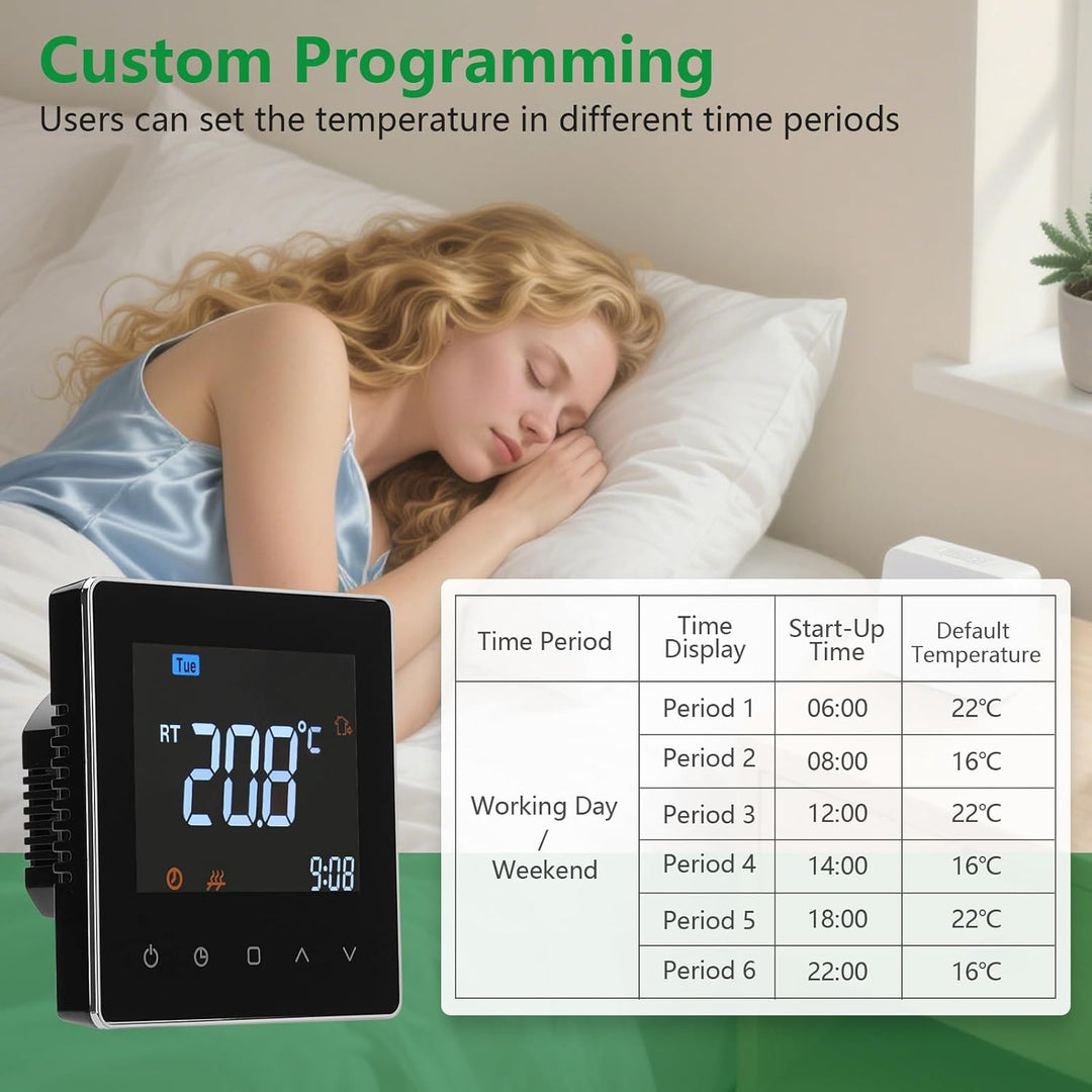 Wengart Digitaler Thermostat WG538,Thermostatsteuerung für den Innenbereich,wöchentliche Programmier