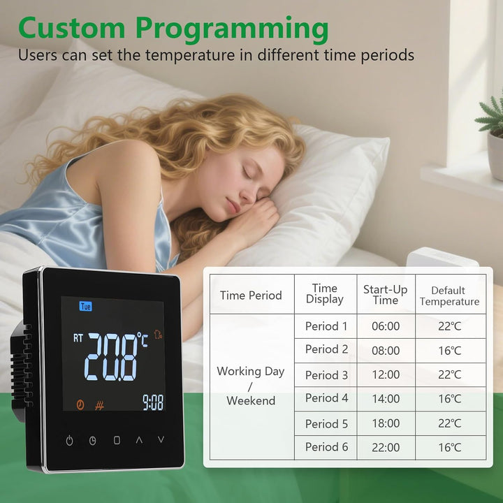 Wengart Digitaler Thermostat WG538,Thermostatsteuerung für den Innenbereich,wöchentliche Programmier