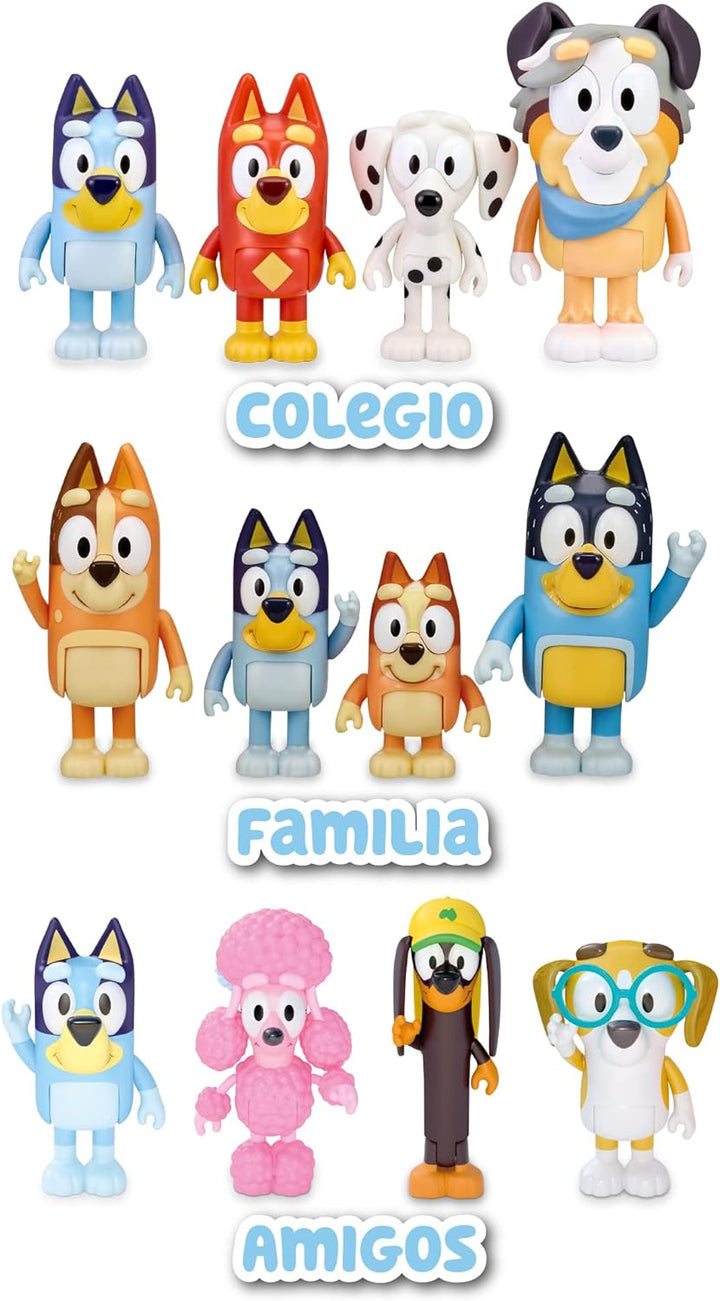 Bluey School Packung mit 4 Figuren, Mehrfarbig, Einheitsgrösse (Famosa BLY09300)
