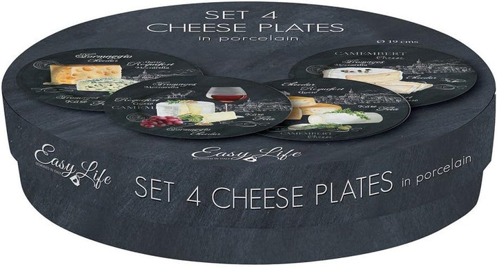 Easy Life 463 WOCH 4 Teller Set, Porzellan, Mehrfarbig, 20 x 20 x 5.5 cm
