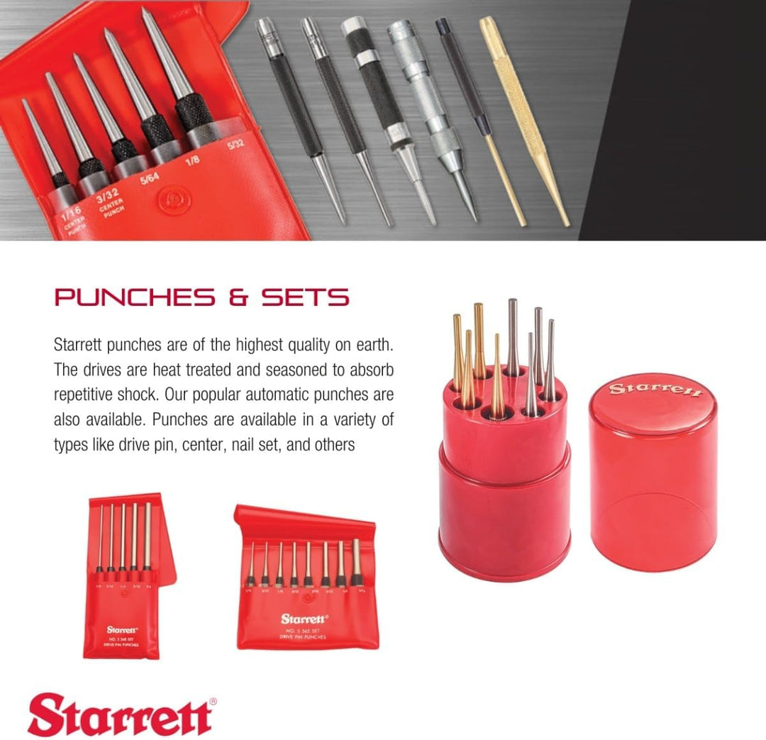 Starrett 18AA Automatischer Körner mit einstellbarem Hub, 4" Länge, 7/16" Durchmesser Single, Single