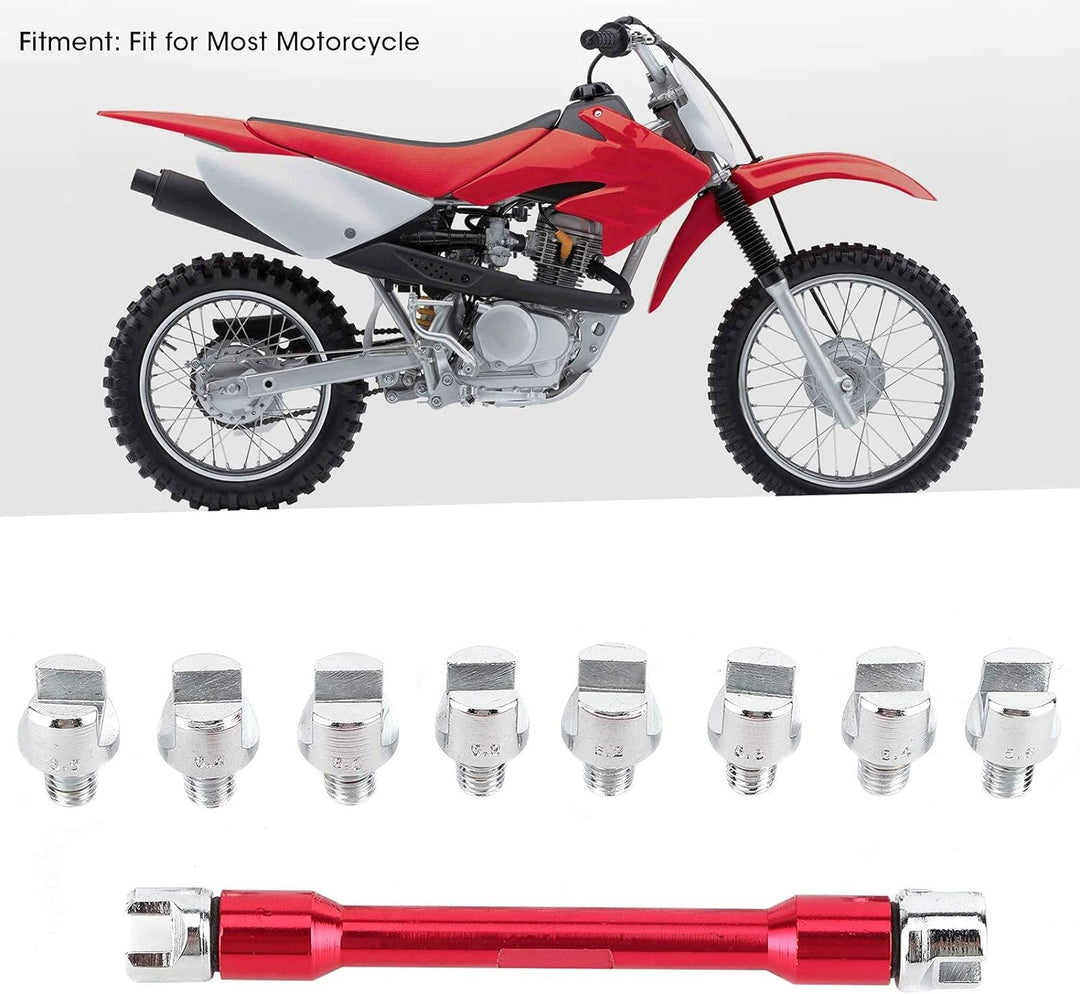 Qiilu Motorrad Speichenschlüssel, Motorrad Speichen Schlüssel CNC Schraubenschlüssel Set 5,0-6,8 Län