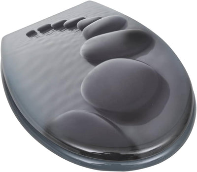 HOMIUSE 43,7x37,8 cm Toilettensitz MDF Steine Toilettendeckel Wc Sitz Klobrille Wc Deckel Toilettenb