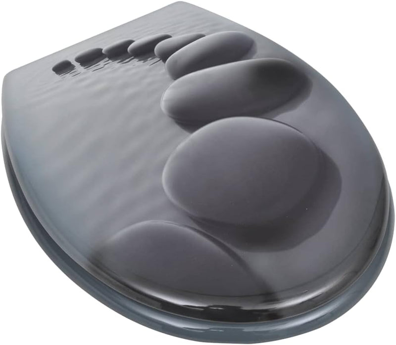 HOMIUSE 43,7x37,8 cm Toilettensitz MDF Steine Toilettendeckel Wc Sitz Klobrille Wc Deckel Toilettenb
