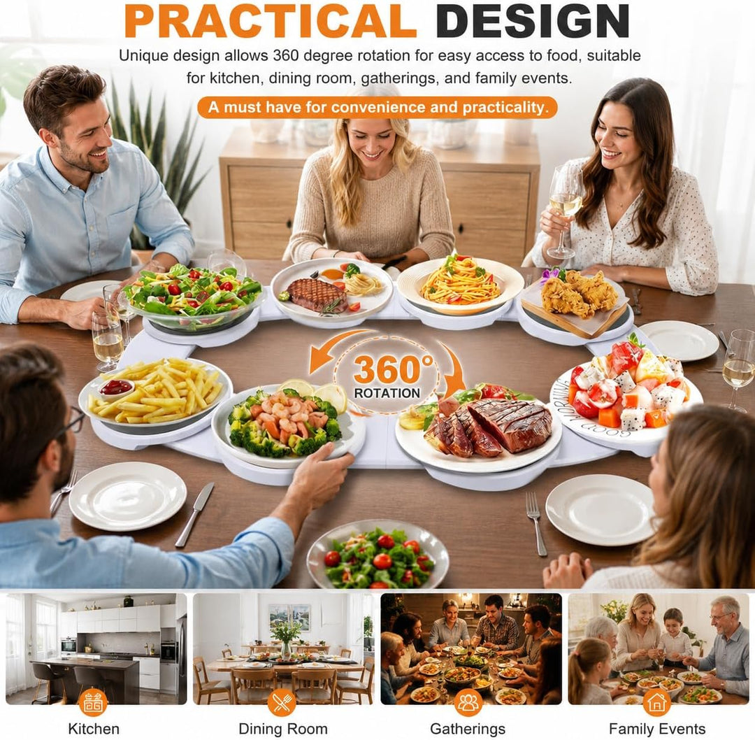 Drehplatte, Lazy Susan Drehteller Tablett ABS 360° Drehschale, Drehbares Tablett für Lebensmittel Dr
