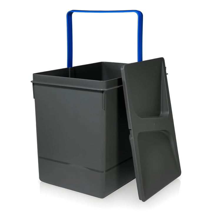 Mülltrennsystem 3x15l anthrazit, Mülleimer Küche für Schublade oder Unterschrank, geruchsdicht, spül