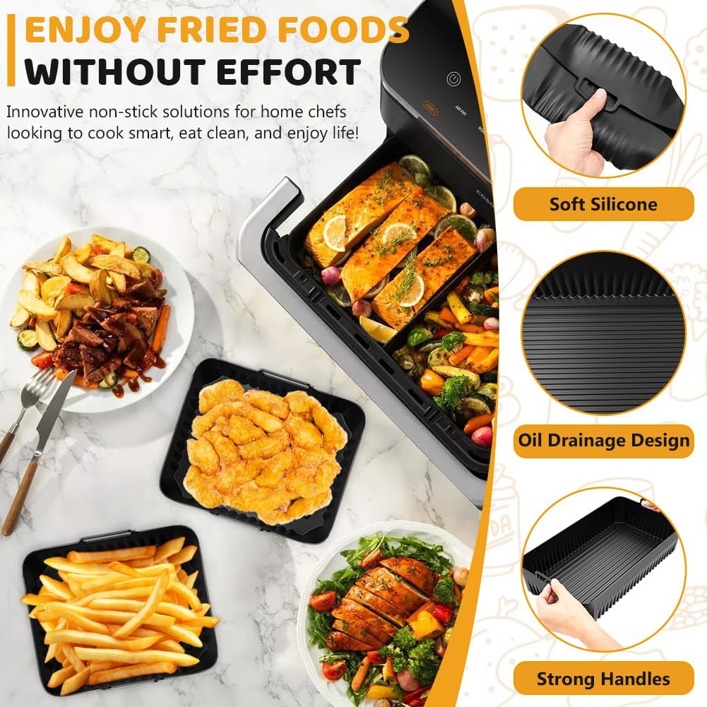 3 Stück Silikonform HeissLuftfritteuse Zubehör für Cosori Twinfry 10L,Silikonform Airfryer für Cosor