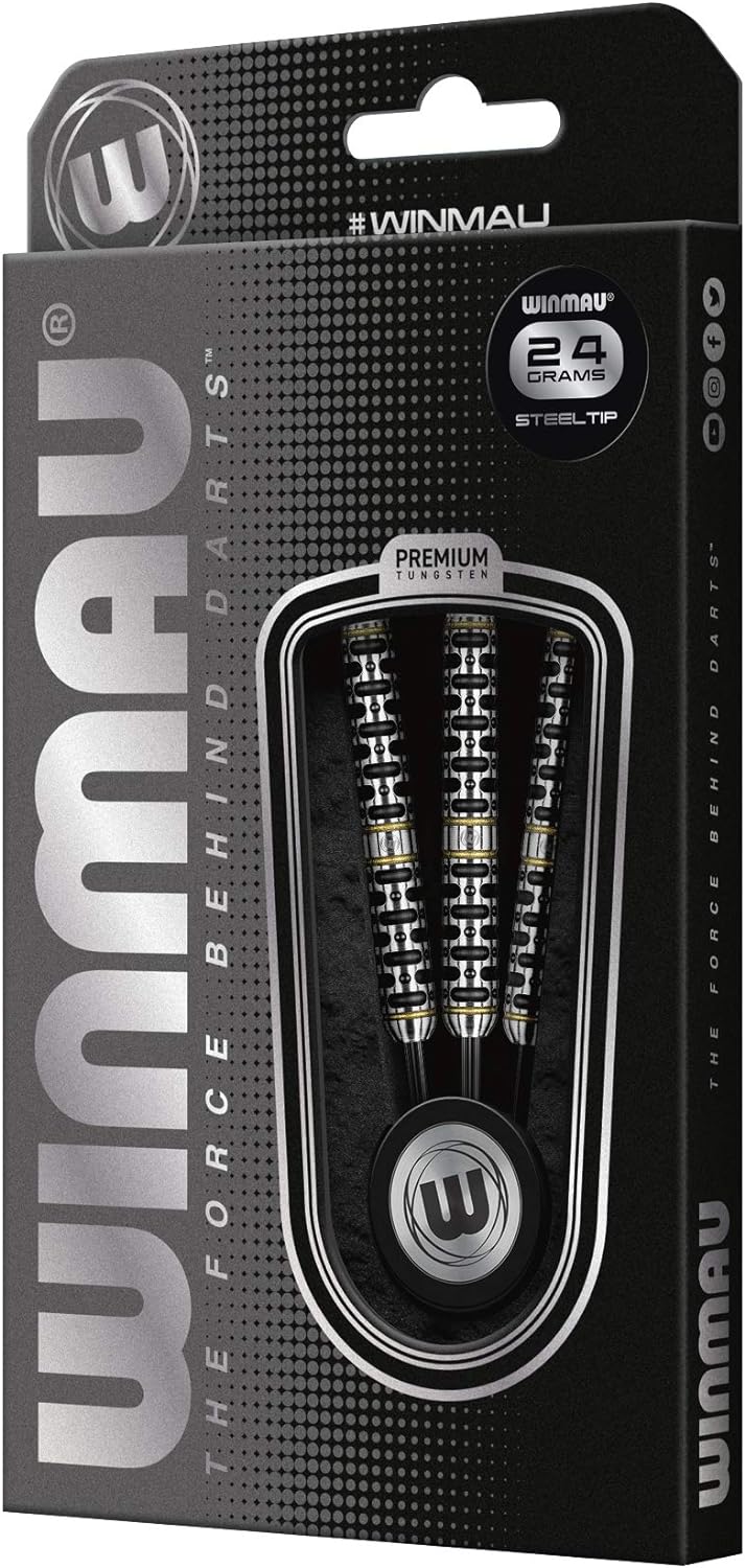 WINMAU Steve Brown 24 Gram Tungsten Darts with Prism Flights and Shafts (Stems)