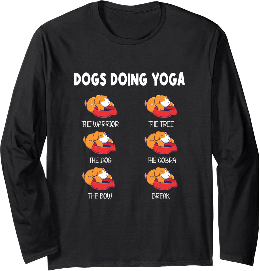 Dogs Doing Yoga Outfit Damen Meditation Namaste Hunde Yoga Langarmshirt