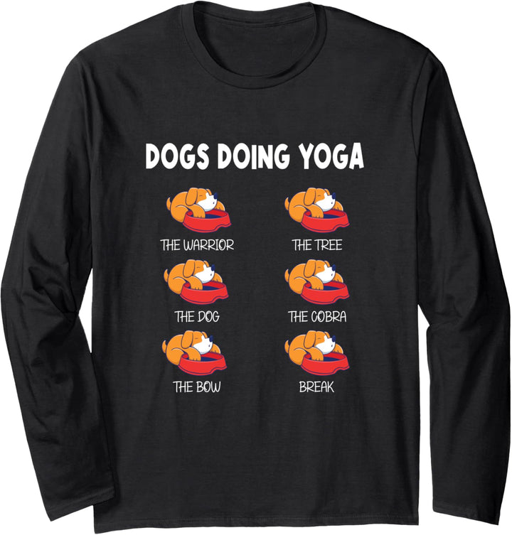 Dogs Doing Yoga Outfit Damen Meditation Namaste Hunde Yoga Langarmshirt