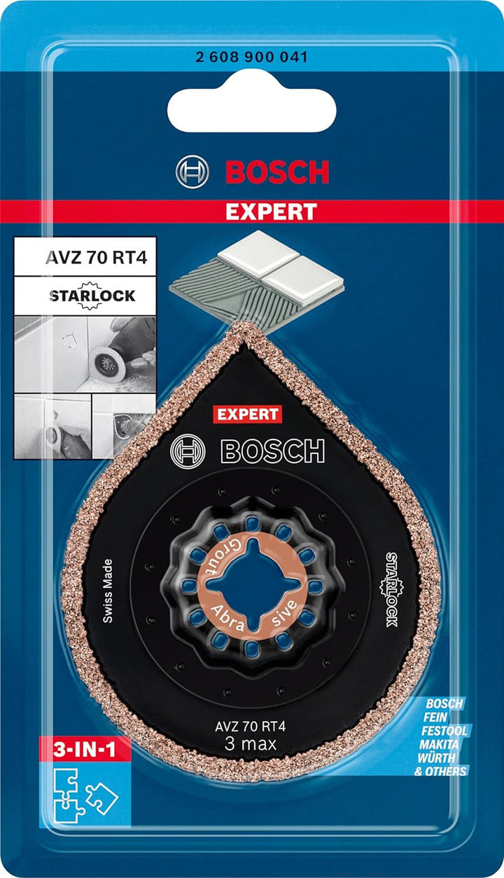 Bosch Professional 1x Schleifplatte Expert 3 max AVZ 70 RT4 (für Mörtel, Ø 70 mm, Zubehör Multifunkt