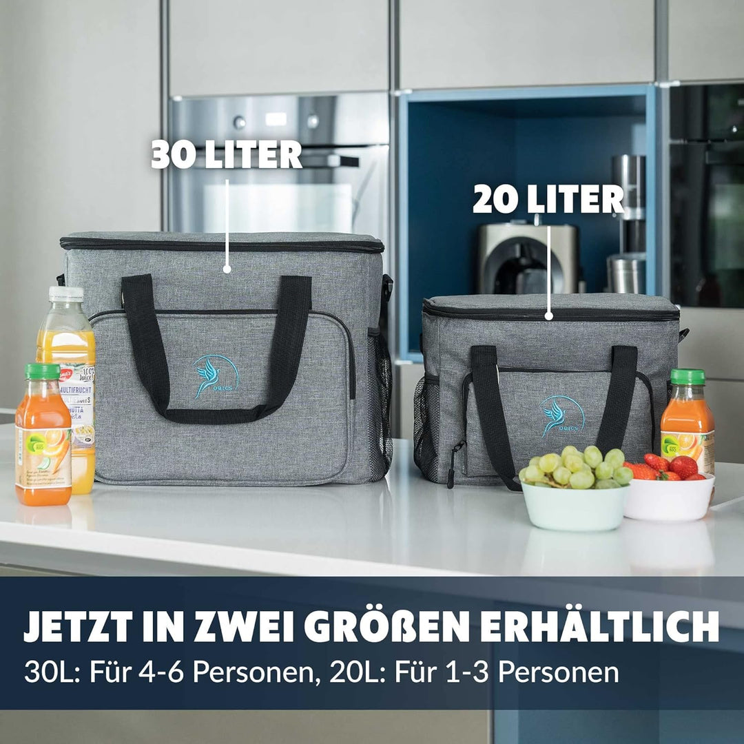 Obics Kühltasche klein 20L & Gross 30L, Kühlbox faltbar mit Flaschenöffner Lunchtasche Herren - lang