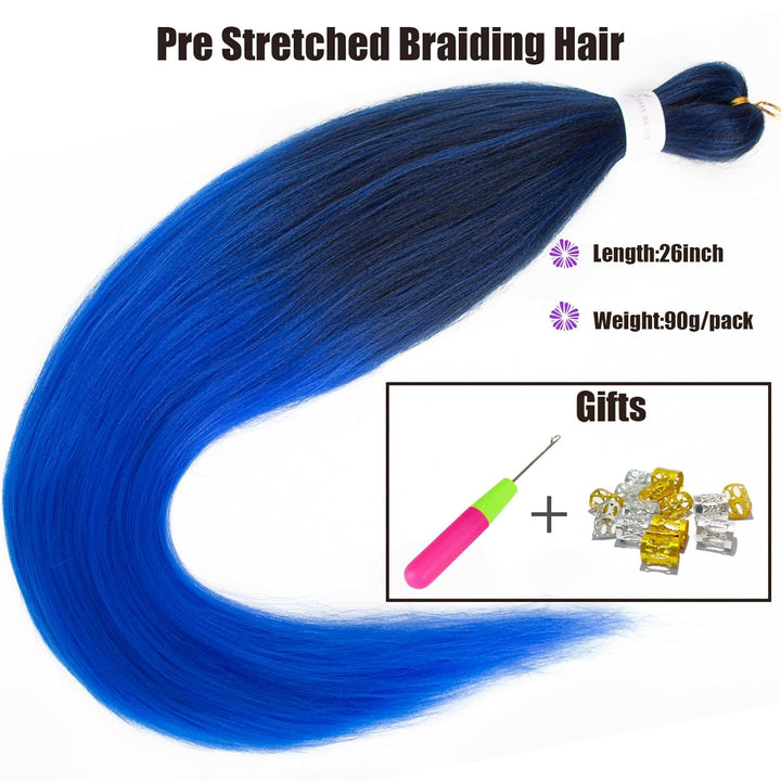 Pre-stretched Braiding Hair Professional Easy Crochet Braid Hair 26 Inch 8 Packs Hot Water Setting S