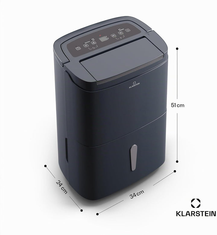 Klarstein Luftentfeuchter Elektrisch bis 30m2, Smart Luftentfeuchter für Wohnung, Bad &amp; Keller, Luft